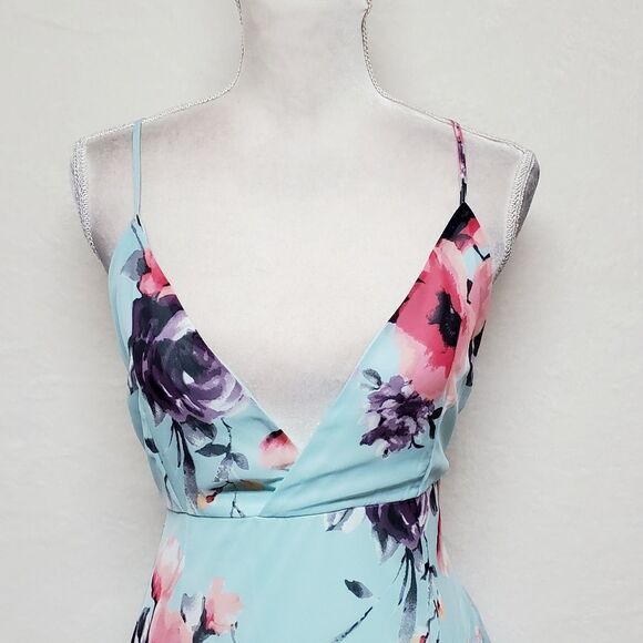 FASHION Nova Dazed In Floral Maxi Dress Layered Ruffle Backless V-neck Large - Picture 3 of 13